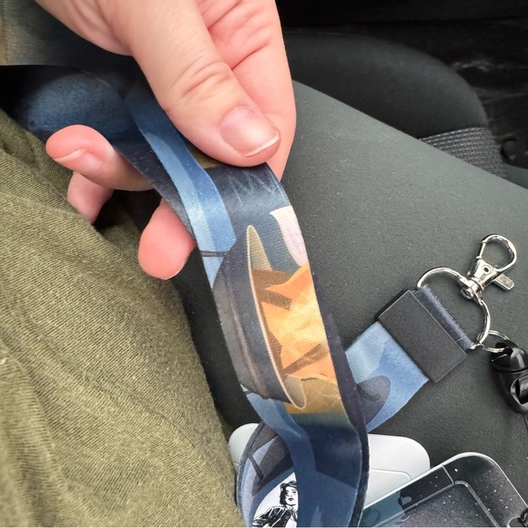 Starry Night/Girl on MotorCycle Lanyard with ID Holders (2 in total) - Picture 4 of 8